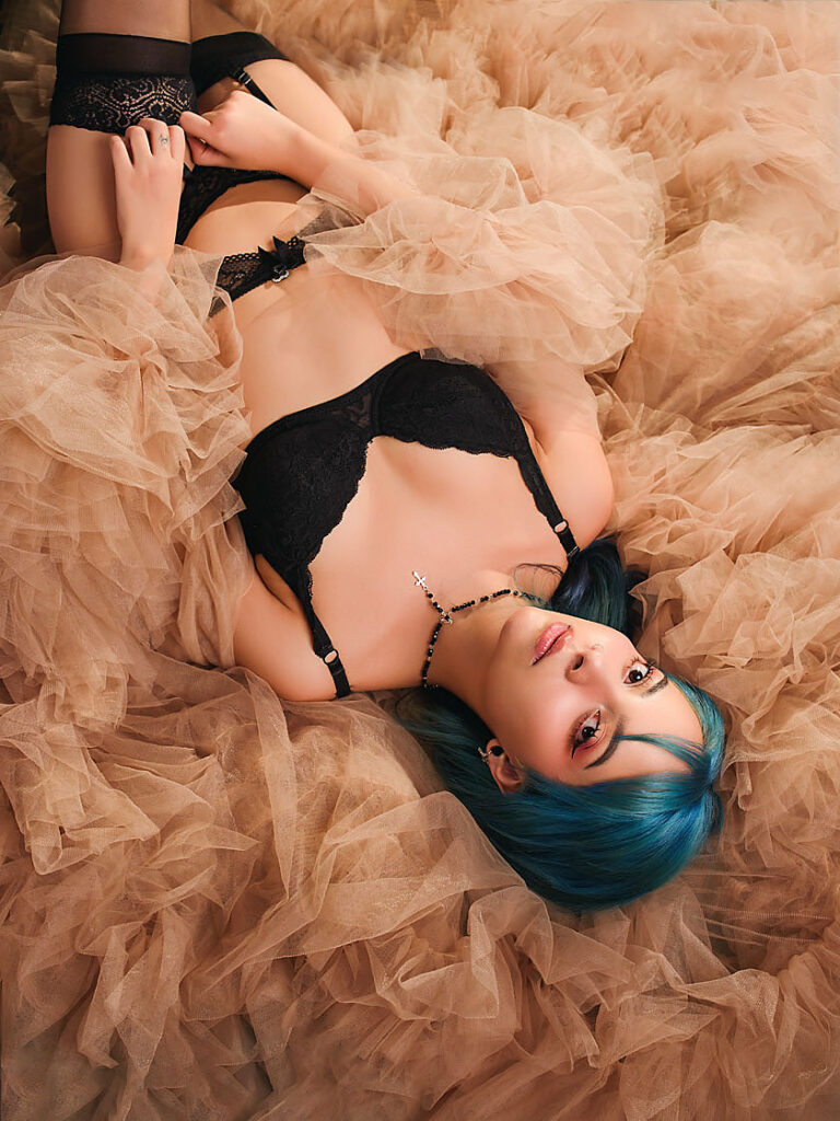 Sesión de fotos boudoir de mujer. Estudio Valeria Castro Fotografía